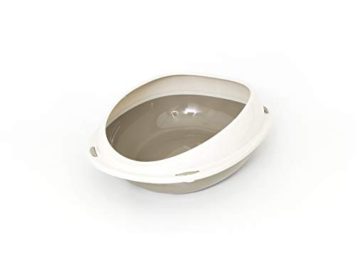 BIANCHERIAWEB Katzentoilette oval 45 x 36 x 15,5 cm Modell 700088 Farbe Beige von BIANCHERIAWEB