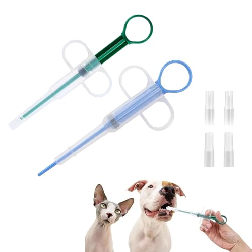 2 Stück Tablettengeber für Katzen,Katze Tabletten Pill Feeder,Cats Tablette Tabletteneingeber,Animal Medikamenten Shooter Dispenser Assist,Silikon Versteck Feeders Spritze Assistent für Pet Pille von BIBITI