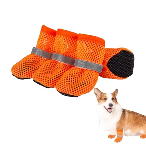 4 Stück Hundeschuhe Pfotenschutz Outdoor,Hundesocken Anti Rutsch Socken Hund Hunde Schuhe Dog Shoes bei Verletzung Hitzeschutz Atmungsaktive Verstellbare Mesh Hundeschuh,für Krallenschutz Rutschfeste 4 Stück Hundeschuhe Pfotenschutz Outdoor,Hundesocken Anti Rutsch Socken Hund Hunde Schuhe Dog Shoes bei Verletzung Hitzeschutz Atmungsaktive Verstellbare Mesh Hundeschuh,für Krallenschutz Rutschfeste von BIBITI