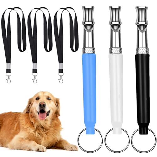 Hundepfeife RüTter Rückruf,Erziehungshilfen für Hunde,Anti-Bell-Hundepfeife,Dog Whistle,Hundepfeifen Trainingspfeife,Haustiere Hochfrequenz Bellen,Training Pfeifen,for Hundetraining (Weiß Blau) von BIBITI