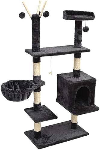 Kennels Katzen-Klettergerüst,Multifunktions-Katzenregal,Nestbaum,Kratzsäule,mehrschichtig,großes Katzen-Klettergerüst,Spielzeug-Braun (Blau 59 x 35 x 128 cm) von BICIBO