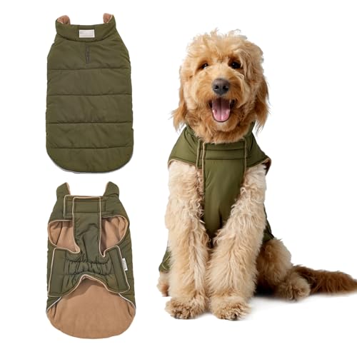 BICOPET Hundemäntel für kleine, große Hunde, Winter, wasserdicht, wendbar, reflektierend, verstellbar, Haustier-Schneeanzug, Kleidung, Rollkragen, Fleece-Weste für mittelgroße Hunde, Pufferjacke BICOPET Hundemäntel für kleine, große Hunde, Winter, wasserdicht, wendbar, reflektierend, verstellbar, Haustier-Schneeanzug, Kleidung, Rollkragen, Fleece-Weste für mittelgroße Hunde, Pufferjacke von BICOPET