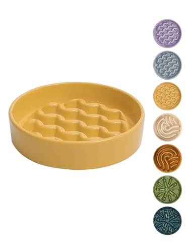 BICOPET Keramik-Labyrinth-Hundenapf für kleine und große Rassen, langsames Fressen, rutschfester Ständer, Tiernahrung, Puzzle-Design, 266 - 1,3 l, Gelb, M BICOPET Keramik-Labyrinth-Hundenapf für kleine und große Rassen, langsames Fressen, rutschfester Ständer, Tiernahrung, Puzzle-Design, 266 - 1,3 l, Gelb, M von BICOPET