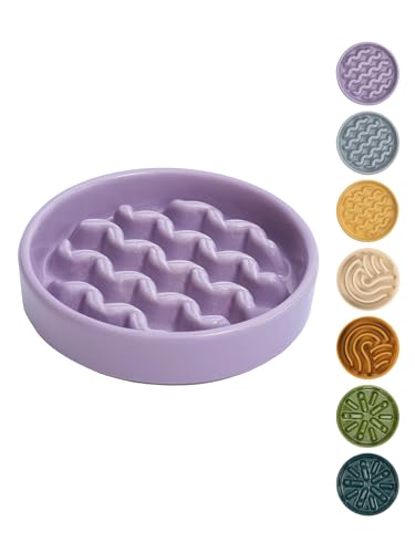 BICOPET Keramik-Labyrinth-Hundenapf für kleine und große Rassen, langsames Fressen, rutschfester Ständer, Tiernahrung, Puzzle-Design, 266 - 1,4 l, Violett - S BICOPET Keramik-Labyrinth-Hundenapf für kleine und große Rassen, langsames Fressen, rutschfester Ständer, Tiernahrung, Puzzle-Design, 266 - 1,4 l, Violett - S von BICOPET