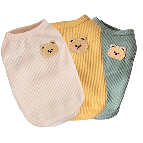 BIECWIAY Baumwoll-Hunde-Shirt, Sommer, leicht, weich, atmungsaktiv, dehnbar, für Katzen, Hunde, ärmellos, Weste, Hundebekleidung für mittelgroße und kleine Hunde, 3 Stück, Gelb & Grün & Hellrosa BIECWIAY Baumwoll-Hunde-Shirt, Sommer, leicht, weich, atmungsaktiv, dehnbar, für Katzen, Hunde, ärmellos, Weste, Hundebekleidung für mittelgroße und kleine Hunde, 3 Stück, Gelb & Grün & Hellrosa von BIECWIAY