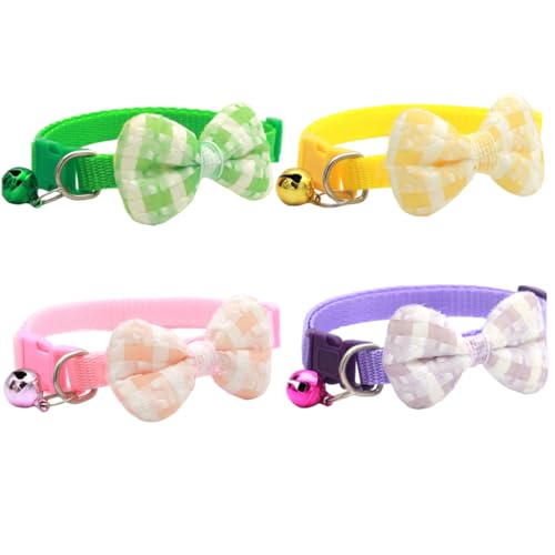 Buntes Hundehalsband mit Fliege und Glöckchen für mittelgroße und kleine Hunde, Jungen/Mädchen, Welpen, Haustierhalsband Buntes Hundehalsband mit Fliege und Glöckchen für mittelgroße und kleine Hunde, Jungen/Mädchen, Welpen, Haustierhalsband von BIECWIAY