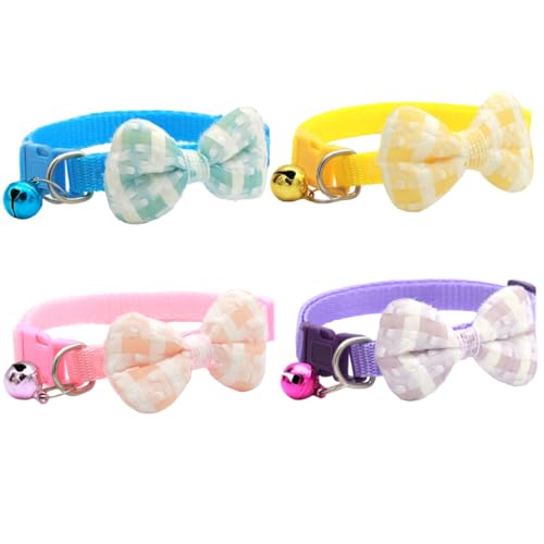 Buntes Hundehalsband mit Fliege und Glöckchen für mittelgroße und kleine Hunde, Jungen/Mädchen, Welpen, Haustierhalsband Buntes Hundehalsband mit Fliege und Glöckchen für mittelgroße und kleine Hunde, Jungen/Mädchen, Welpen, Haustierhalsband von BIECWIAY