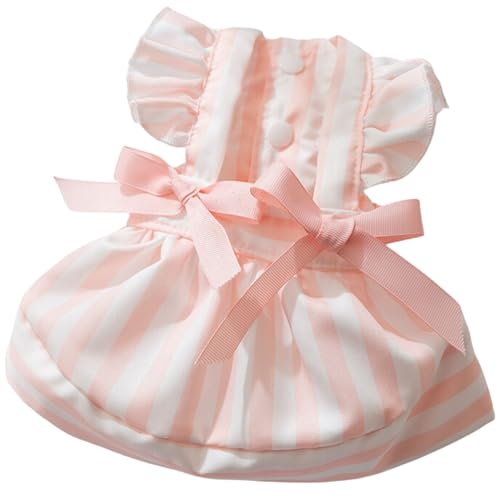 Gestreiftes Sommer-Hundekleid mit Schleife, weich, atmungsaktiv, Haustierrock, Kleidung für kleine und mittelgroße Hunde von BIECWIAY