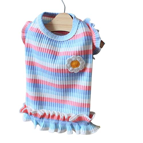Hund Regenbogen Streifen Kleid Hund Sommerkleid Katzenkleid Outfits Weich Atmungsaktiv Hund Baumwolle Outfits Und Hundekleidung Für Small Medium Large X-Large XX-Large Hund Mädchen Welpen Leichte Haustier Kleider von BIECWIAY
