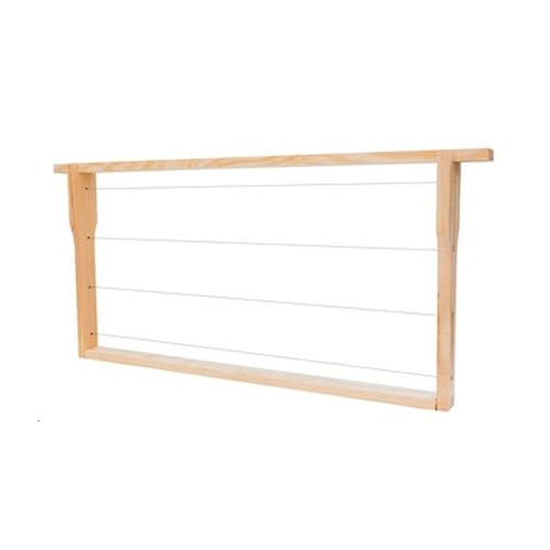Zander Rähmchen/Rahmen Hoffmann-Seiten aus LINDENHOLZ fertig montiert waagerechte Drahtung, Europa- Qualität, mit Edelstahldraht und Messingösen, geleimt und getackert 477 x 220 mm (Braun, 80 STK.) von BIENEN SCHMIDT