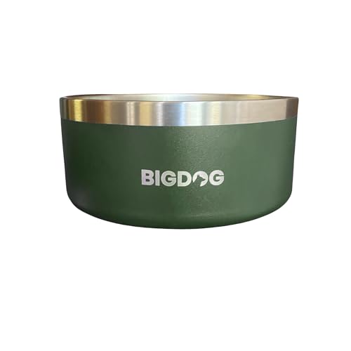 BigDog Hundenäpfe Hundenäpfe für große Hunde Edelstahl Hundenäpfe Kein Verschütten Hundenäpfe Hundefutter und Wassernapf (1,8 l, Armeegrün) von BIGDOG