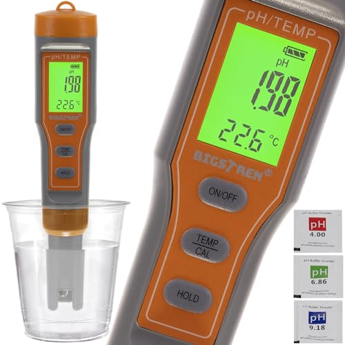 Digitaler Wassertester ph-Wert Kalibrierung ATC-Funktion Pflanzen Aquarium Pool Koi Teich 23534 von BIGSTREN