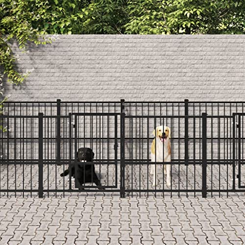 BIGTO Hundehütte Outdoor Hundehütte Stahl Garten Große Hundebox 11,26m² von BIGTO