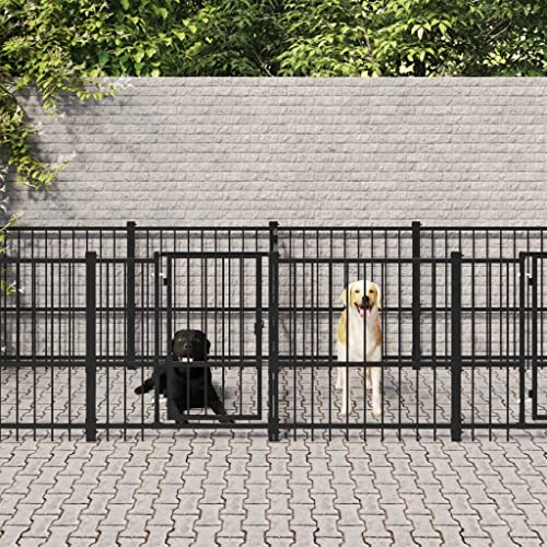 BIGTO Hundehütte Outdoor Hundehütte Stahl Garten Große Hundebox 15,02m² von BIGTO