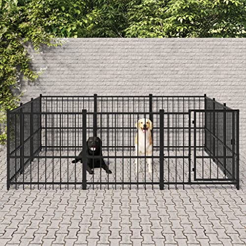 BIGTO Hundehütte Outdoor Hundehütte Stahl Garten Große Hundebox 8,47m² von BIGTO