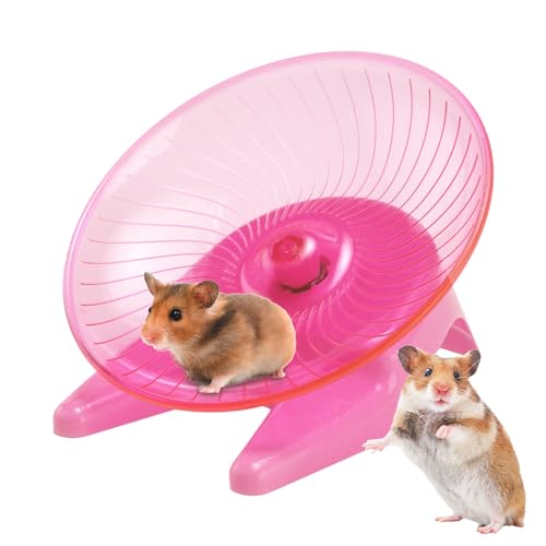 Hamster Fliegende Untertasse - Ultra-leises, transparentes Trainingsrad für Hamster | Hamster-Übungszubehör für Hamster, Goldbären, Honighasen und Rennmäuse mit fettem Schwanz Bigud von BIGUD