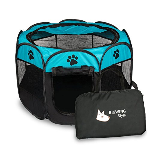 Welpenlaufstall/Tierlaufstall/Hundehütte/Welpenauslauf/Laufstall für Hunde/Katzenhaus/Wasserdichtes Zelt für Kleintiere wie Hunde, Katzen Größe M/L von BIGWING Style