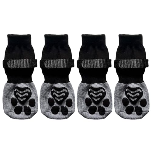 2 Paar Hundesocken Füße Haustier Winterschuhe rutschfeste Sohlen Outdoor Booties Walking Booties für große bis kleine Haustiere von BINGGA