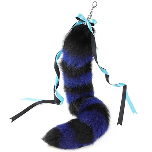 BINGGA 70 cm langer Plüsch-Tierschwanz-Anhänger, Schlüsselanhänger, Dekoration, Schlüsselhalter, Geldbörse, Tasche, Charm, Schlüsselanhänger mit Band von BINGGA