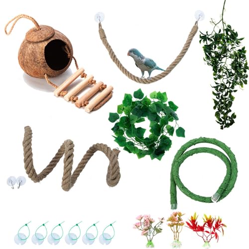BINGGA Aquarium Reptilien Kletterrebe Terrarium Pflanze Aquarium Dekoration Terrarium für Amphibien Eidechsen Schlange von BINGGA
