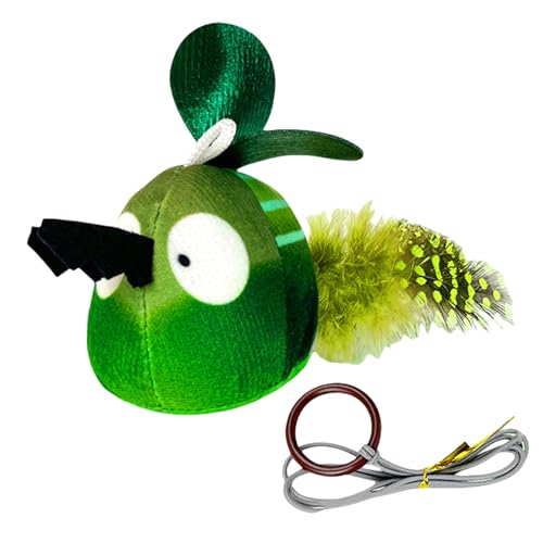 BINGGA Interaktion Pet Hanging Plush Toy Teaser Animal Toy Squeaky Animal with Feathered Tail for Indoor Cats Entertainments BINGGA Interaktion Pet Hanging Plush Toy Teaser Animal Toy Squeaky Animal with Feathered Tail for Indoor Cats Entertainments von BINGGA