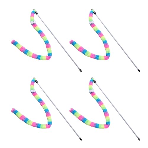 BINGGA Plüsch-Raupen, Katzenspielzeug, Spielzeug für Katzen, Stäbchen-Spielzeug, Interaktion, Katzen, Teasing Stick Langeweile, Katzen, 4 Stück BINGGA Plüsch-Raupen, Katzenspielzeug, Spielzeug für Katzen, Stäbchen-Spielzeug, Interaktion, Katzen, Teasing Stick Langeweile, Katzen, 4 Stück von BINGGA