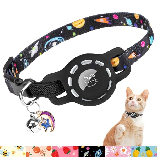 BINGPET AirTag Katzenhalsband mit Glocken, verbessertes Sicherheits-elastisches Katzenhalsband mit Airtag-Katzenhalsbandhalter, Anti-Verlust-Katzenhalsbänder für Mädchen, Jungen, Katzen, BINGPET AirTag Katzenhalsband mit Glocken, verbessertes Sicherheits-elastisches Katzenhalsband mit Airtag-Katzenhalsbandhalter, Anti-Verlust-Katzenhalsbänder für Mädchen, Jungen, Katzen, von BINGPET