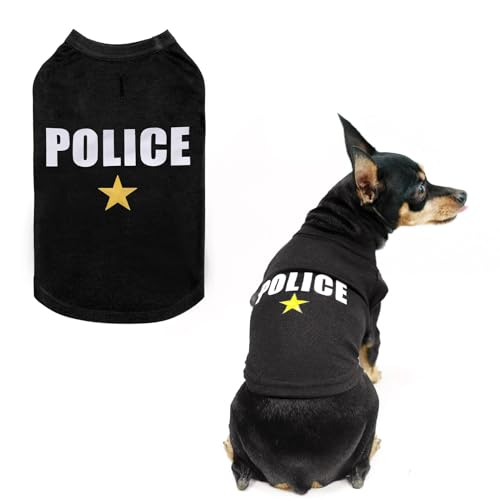 BINGPET Hunde-Polizei-Shirt, weiche Baumwolle, Haustier-Sommer-T-Shirt für kleine bis große Hunde, Welpen, Katze, Weste, Kleidung für Hunde, Jungen, Mädchen BINGPET Hunde-Polizei-Shirt, weiche Baumwolle, Haustier-Sommer-T-Shirt für kleine bis große Hunde, Welpen, Katze, Weste, Kleidung für Hunde, Jungen, Mädchen von BINGPET