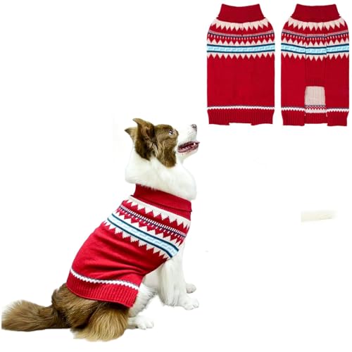 BINGPET Hundepullover – Rollkragen, klassischer Strickpullover für kleine, mittelgroße und große Hunde, Haustier-Winterkleidung, warme Sweatshirts, Outfits für Hunde und Katzen von BINGPET