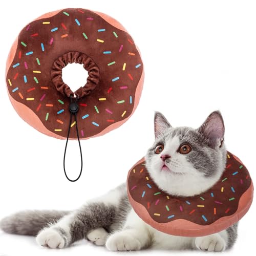 BINGPET Süßes Donut-Halsband für Katzen und Welpen, weich, verstellbar, schützendes Haustier-Halsband nach Operationen, passend für Kätzchen, kleine Hunde von BINGPET