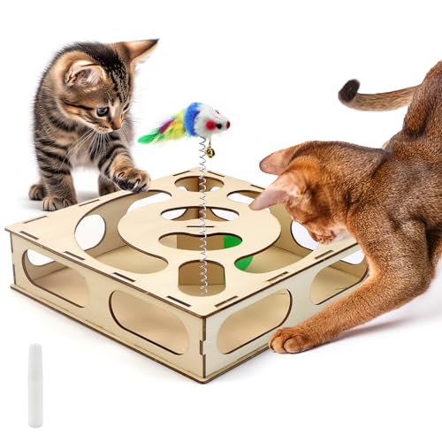 BINYI Interaktives Katzenspielzeug Selbstbeschäftigung Intelligenzspielzeug für Katzen Zubehör Cat Toys Fummelbrett für Katzen Spielzeug Ball Beschäftigung Katze Katzenbeschäftigung Katzenzubehör von BINYI