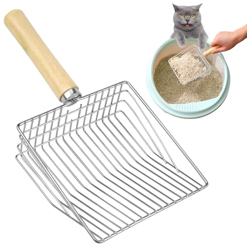 BINYI Katzenklo Schaufel Katzenstreuschaufel Metall Katzenschaufel für Katzenklo Katzenstreu Schaufel für Katzentoilette Lochabstand 7mm Cat Litter Scoop Streuschaufel Katzen Zubehör Schaufel für Klo von BINYI