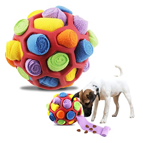 BINYI Schnüffelball Schnüffelspielzeug für Hunde Interaktives Hundespielzeug Intelligenzspielzeug Futterball Futtermatte Geruchstraining Heschäftigung für Kleine Mittelgroße Hunde Haustie von BINYI