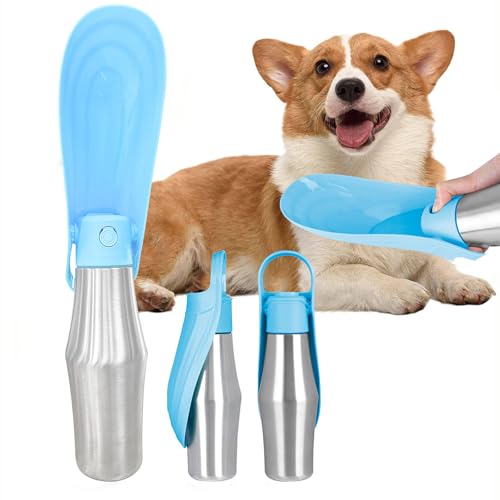 Trinkflasche Hunde unterwegs Edelstahl Trinkflasche Hund, Tragbare Haustier Wasserflasche, Faltbare trinkflasche Hunde Wasserspender Reise Zubehör für Wandern und Camping 750ml Blau Trinkflasche Hunde unterwegs Edelstahl Trinkflasche Hund, Tragbare Haustier Wasserflasche, Faltbare trinkflasche Hunde Wasserspender Reise Zubehör für Wandern und Camping 750ml Blau von BIODEGREEN