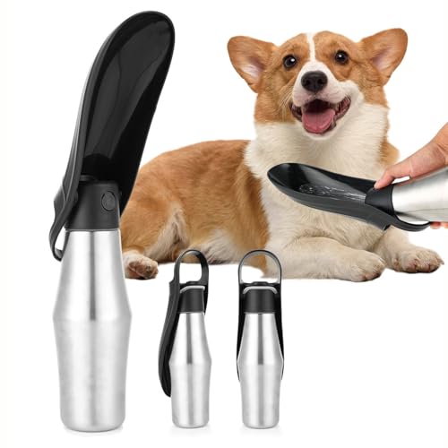 Trinkflasche Hunde unterwegs Edelstahl Trinkflasche Hund, Tragbare Haustier Wasserflasche Faltbare trinkflasche Hunde Wasserspender Reise Zubehör für Wandern und Camping 750ml Schwarz Trinkflasche Hunde unterwegs Edelstahl Trinkflasche Hund, Tragbare Haustier Wasserflasche Faltbare trinkflasche Hunde Wasserspender Reise Zubehör für Wandern und Camping 750ml Schwarz von BIODEGREEN