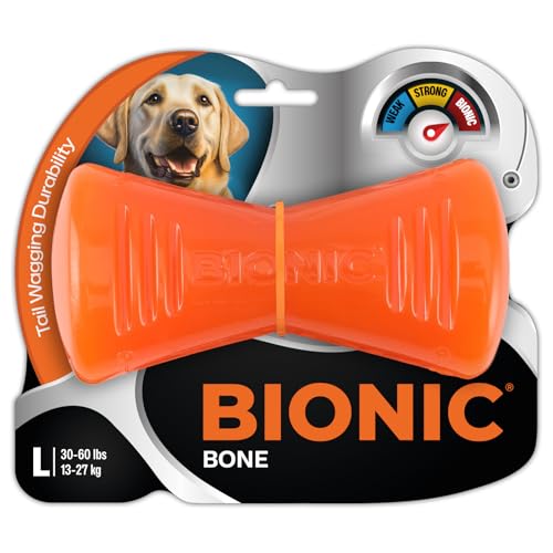 BIONIC Knochen Hundespielzeug Groß - Interaktives Hundekauspielzeug, das den härtesten Kauern standhält, für Hunde zwischen 30-60+ lbs (13-27+ kg) von BIONIC
