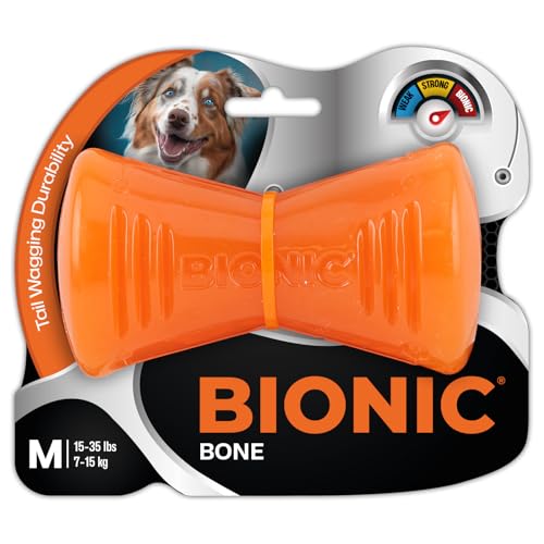 BIONIC Knochen Hundespielzeug Medium - Interaktives Hundekauspielzeug, das den härtesten Kauern standhält, für Hunde zwischen 6.8-15.9 kg (7-15.9 kg) von BIONIC