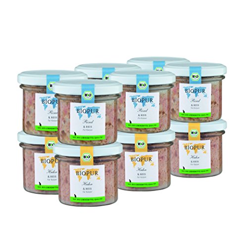 BIOPUR Bio Katzenfutter Gemischtes Sortiment 12x100g für Katzen von BIOPUR Tiernahrung