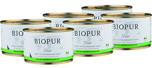 Bio Diät-Hundefutter bei Haut- & Fellerkrankungen für Hunde 6x400g von BIOPUR Tiernahrung