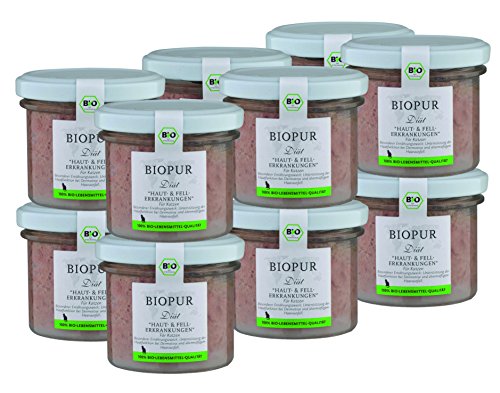 BIOPUR Tiernahrung Bio Diät-Katzenfutter bei Haut- und Fellerkrankungen für Katzen 12x100g von BIOPUR Tiernahrung