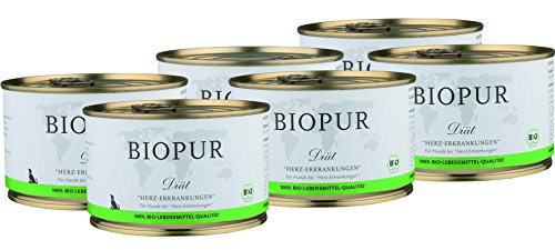 BIOPUR Bio Diät-Hundefutter bei Herz-Erkrankungen für Hunde 6x400g in 100% Bio-Lebensmittelqualität von BIOPUR Tiernahrung