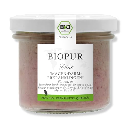 Bio Diät-Katzenfutter bei Magen-Darm-Erkrankungen für Katzen 12x100g von BIOPUR Tiernahrung