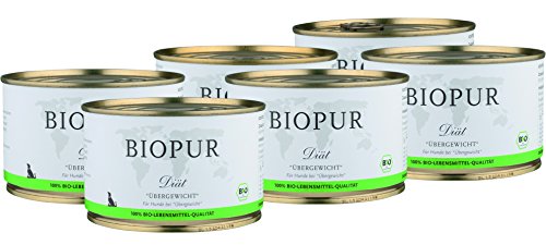 Bio Diät-Hundefutter bei Übergewicht für Hunde 6x400g von BIOPUR Tiernahrung