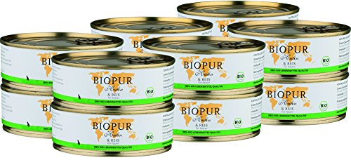 BIOPUR Bio Katzenfutter Huhn & Reis für Katzen 12x200g von BIOPUR Tiernahrung