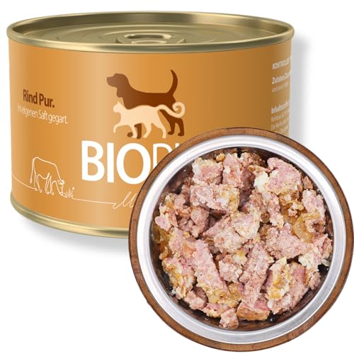 BIOPUR Bio Hundefutter Rindmuskelfleisch für Hunde 12x380g von BIOPUR Tiernahrung