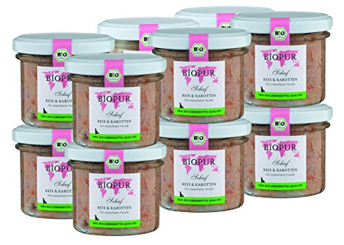 Bio Hundefutter Schaf, Reis & Karotten für Hunde 12x100g von BIOPUR Tiernahrung