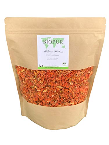 BIOPUR Tiernahrung Bio Möhren-Flocken 1,2kg für Hunde und Katzen von BIOPUR Tiernahrung