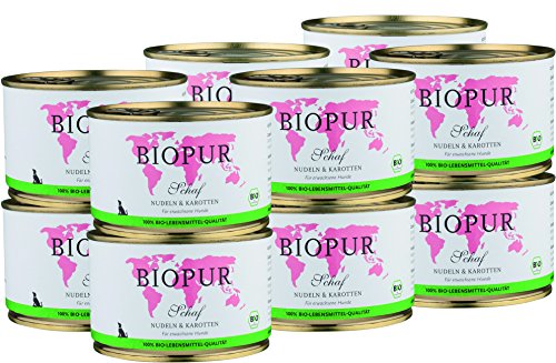 BIOPUR Bio Hundefutter Schaf, Nudeln & Karotten für Hunde 12x400g von BIOPUR Tiernahrung