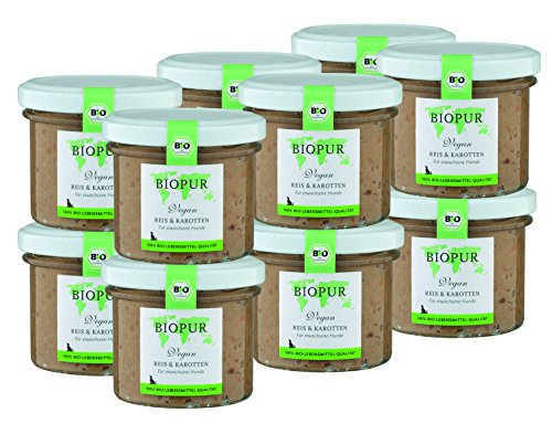 Bio Hundefutter Vegan, Reis & Karotten für Hunde 12x100g Bio Hundefutter Vegan, Reis & Karotten für Hunde 12x100g von BIOPUR Tiernahrung