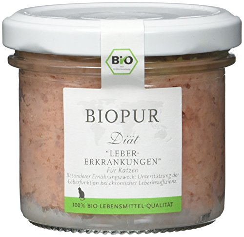 Premium Bio Diät-Katzefutter bei Übergewicht (Nassfutter) in Lebensmittelqualität, 12er Pack (12 x 100 g) von BIOPUR Tiernahrung